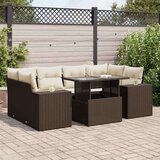 vidaXL 7-dijelni set vrtnih sofa od poliratana s jastucima smeđi | shoptok.hr