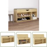 The Living Store Klop za čevlje z blazino sonoma hrast 104x30x49 cm inžen. les - Klop Za Čevlje, (21744552) | Shoptok.si