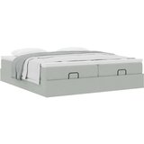 vidaXL Otomanski posteljni okvir z vzmetnicami siv 160x200 cm žamet | Shoptok.si