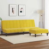  Kavč dvosed s stolčkom za noge rumen žamet, (21228588) | Shoptok.si