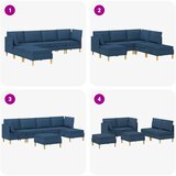  Set namještaja za dnevni boravak s jastukom 6 pcs Plava Tkanina | shoptok.hr