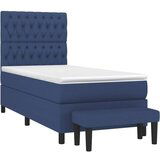  Box spring postelja z vzmetnico moder 90x200 cm blago | Shoptok.si