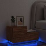  Noćni ormarić s LED svjetlima boja smeđeg hrasta 70x36x40,5 cm | Eponuda.com