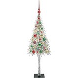 vidaXL Božično drevo med 150 LED z stojalom Bela 120 cm PE in jeklo | Shoptok.si