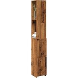 vidaXL Kopalniška omarica Old Wood 25x25x170 cm Inženirski les | Shoptok.si