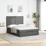  Otomanski krevet s madracem i LED tamnosivi 140x200 cm tkanine | shoptok.hr