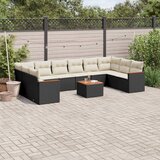  11-dijelni set vrtnih sofa od poliratana s jastucima crni | shoptok.hr