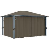 Paviljon z zaveso 400x300 cm taupe aluminij Cene