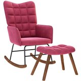 vidaXL stolica za ljuljanje s osloncem za noge boja vina baršunasta | shoptok.hr