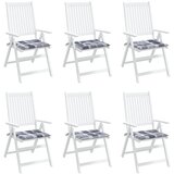  Jastuci za vrtne stolice 6 kom sivi karirani 40x40x4 cm tkanina | shoptok.hr