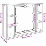  Ogledalo ormar Crni hrast 76 x 15 x 55 cm Konstruirano drvo | Eponuda.ba