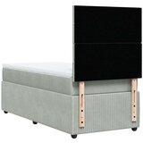 Box spring krevet s madracem svjetlosivi 90x190 cm baršunasti | shoptok.hr