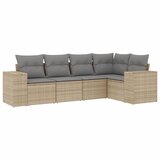  5-dijelni vrtni set sofa s jastucima bež od poliratana | shoptok.hr