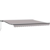 vidaXL Ročna retraktibilna tenda Svetlo siva 400x350 cm, Zamenska tkanina za tendo za okvir 4x3,5 m Svetlo siva | Shoptok.si