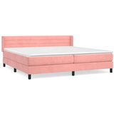  Box spring postelja z vzmetnico roza 200x200 cm žamet, (20882086) | Shoptok.si