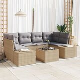 vidaXL 7-dijelni vrtni sofa set s jastučićima bež poliratan Cijene