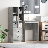 vidaXL Miza s shranjevanjem Betonsko siva Inženirski les | Shoptok.si