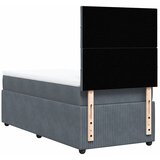 Box spring krevet s madracem tamnosivi 90x190 cm baršunasti | shoptok.hr
