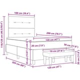 Krevet s madracem i klupom krem 120x200 cm tkanina | shoptok.hr