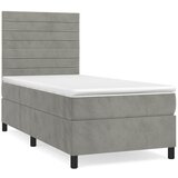 Maison Chic Box spring postelja - Vzmetna postelja z vzmetnico svetlo siva 100x200 cm žamet SL19626, (21893276) Cene