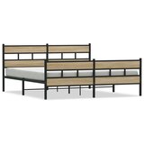Metalni okvir kreveta bez madraca boja hrasta sonome 193x203 cm | shoptok.hr
