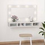 vidaXL Omarica z ogledalom in LED lučkami bela 90x31,5x62 cm Cene