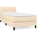  Okvir kreveta s oprugama i madrac krem 80x200 cm od tkanine | shoptok.hr