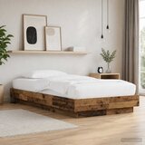  Krevetna konstrukcija s LED svjetlom Staro drvo 80 x 200 cm | shoptok.hr
