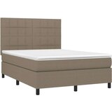  Box spring postelja z vzmetnico taupe 140x190 cm blago, (20896426) | Shoptok.si