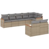  The Living Store Vrtna sedežna garnitura 8-delna z blazinami bež poli ratan - Vrtna Sedežna Garniture, (21443208) | Shoptok.si