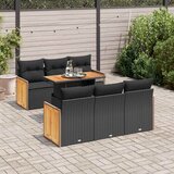 vidaXL 7-dijelni set vrtnih sofa od poliratana s jastucima crni bagrem Cijene