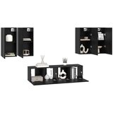vidaXL Komplet TV omaric s polico 6 pcs Črni hrast 60 x 30 x 30 cm | Shoptok.si