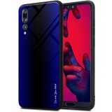 Cadorabo Ohišje, združljiv s Huawei - Stripe Optics v kobaltu vijolični - zaščitni pokrov iz silikona TPU in hrbet iz kaljenega stekla, (20573360) | Shoptok.si