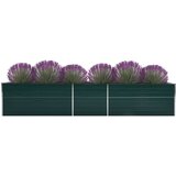 vidaXL Visoka greda pocinkano jeklo 400x80x77 cm zelena | Shoptok.si