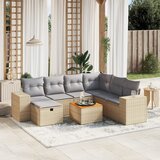  8-dijelni set vrtnih sofa s jastucima bež od poliratana | shoptok.hr