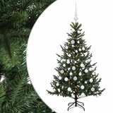  Umjetno božićno drvce s kuglicom 120 cm 150 LED lampica - Zelena 120 cm s LED žaruljama i bijelim kuglicama | shoptok.hr