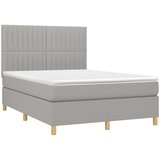 vidaXL Krevet s oprugama i madracem svjetlosivi 140x190 cm od tkanine | shoptok.hr