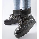 Gemre Gray patent snow boots with rhinestones Alceo | ePonuda.com