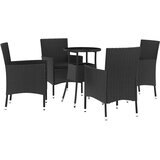  5-dijelni vrtni bistro set od poliratana s jastucima crni | shoptok.hr