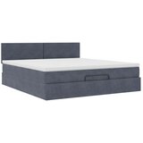 vidaXL Otomanski posteljni okvir z vzmetnico temno siv 180x200cm žamet | Shoptok.si