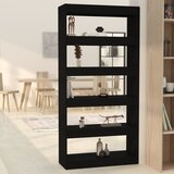  The Living Store Knjižna omara/pregrada črna 80x30x166 cm iverna plošča - Knjižna Omara, (21431310) Cene
