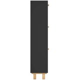 Ormarić za cipele crni 52 x 25 x 115 cm drvo i prirodni ratan | Eponuda.ba