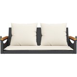  Klupa za ljuljanje s jastucima crna 109x62x40 cm od poliratana | Eponuda.com