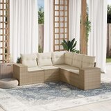  5-dijelni vrtni set sofa s jastucima bež od poliratana Cijene