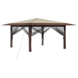 Gazebo s 4 bočne strane 4 x 4 m Krema i smeđa | Eponuda.com
