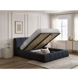 Bobochic Paris Tamno plavi tapecirani bračni krevet s prostorom za odlaganje s podnicom 140x190 cm Denali – | shoptok.hr