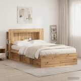  Glava kreveta s ormarićem Hrast artisan 120 cm | Shoptok.si