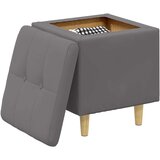  Otoman za pohranu s jastukom Sivi 40 x 40 x 45 cm Umjetna koža | shoptok.hr