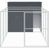 vidaXL Kućica za pse s igralištem antracit 214 x 457 x 181 cm čelična | shoptok.hr