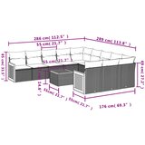  12-dijelni set vrtnih sofa od poliratana s jastucima crni | shoptok.hr